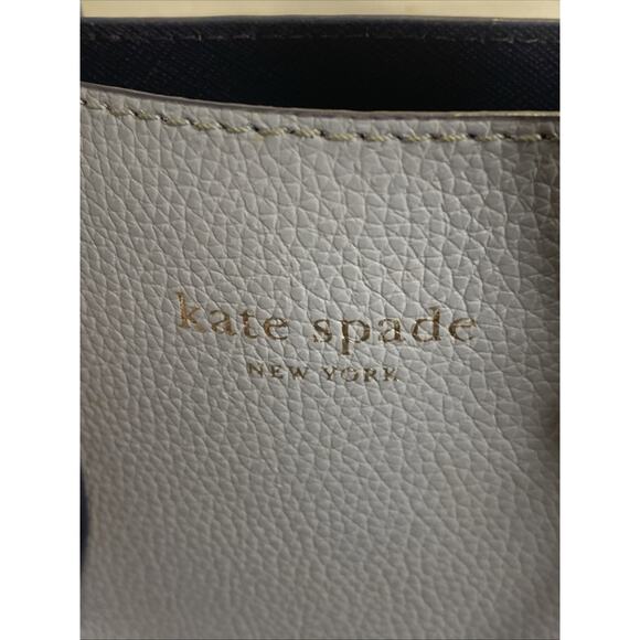 Kate Spade Satchel Refined Grain Leather Small Top Zip Handbag (Blue) - Picture 3 of 13